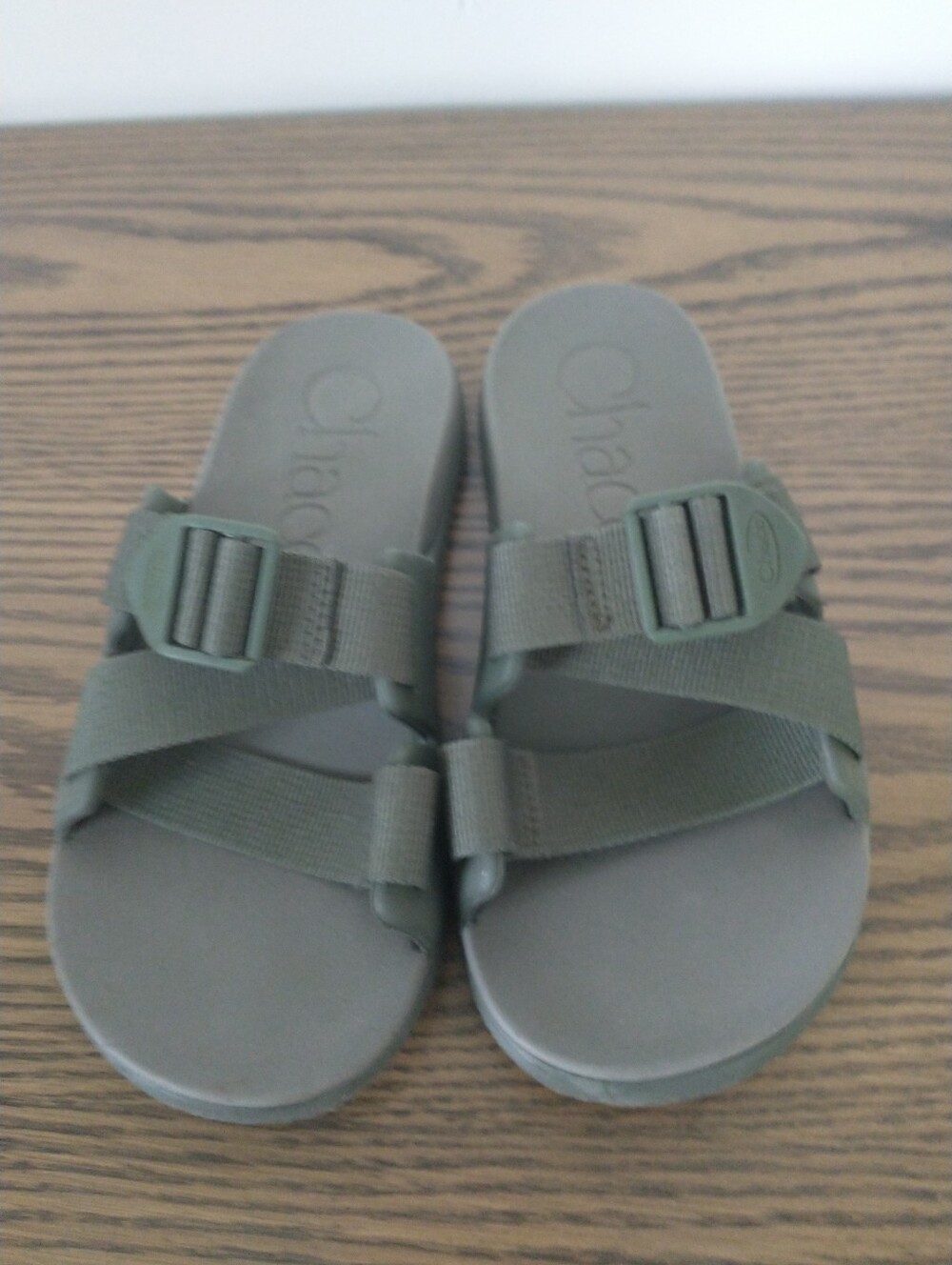 Chaco Olive Green Slide Sandals Womens 5